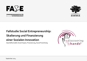 Fallstudie Social Entrepreneurship: Skalierung und Finanzierung