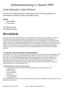 Ordinationszeitung 4. Quartal 2009 Herzinfarkt