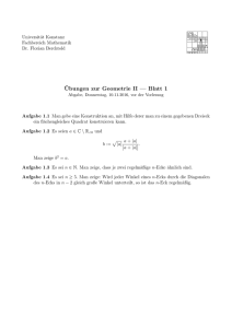 Ubungen zur Geometrie II — Blatt 1