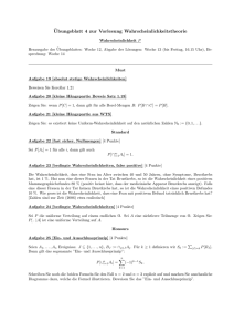 ¨Ubungsblatt 4 zur Vorlesung Wahrscheinlichkeitstheorie
