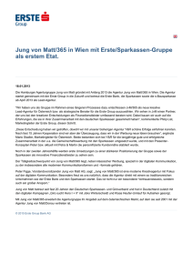 Jung von Matt/365 in Wien mit Erste/Sparkassen
