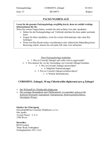 PACKUNGSBEILAGE CORSODYL Zahngel, 10 mg
