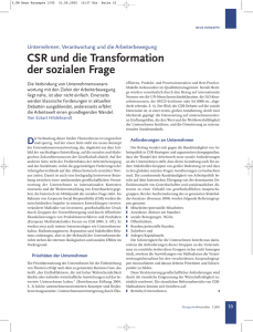 CSR und die Transformation der sozialen Frage