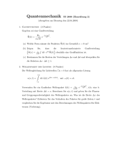 Quantenmechanik SS 2008 (Hausübung 2) (abzugeben am