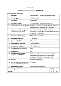 Modulhandbuch Wahlfachmodul Psychologie SoSe 2015