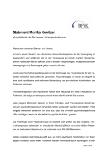 Statement Monika Konitzer - Bundespsychotherapeutenkammer