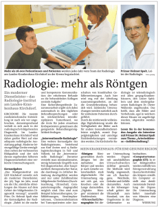 Radiologie: mehr als Röntgen