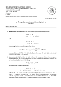 HUMBOLDT–UNIVERSITÄT ZU BERLIN Mathematisch