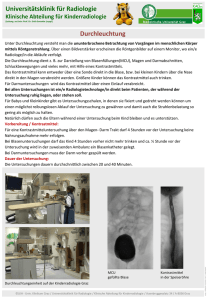 Universitätsklinik für Radiologie Durchleuchtung