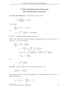 3. Euler-Mascheronische Konstante und Dirichletscher Teilersatz