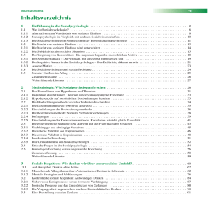 Sozialpsychologie - 4., aktualisierte Auflage <Inhaltsverzeichnis