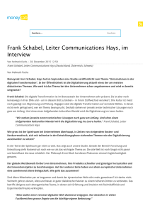 Frank Schabel, Leiter Communications Hays, im Interview
