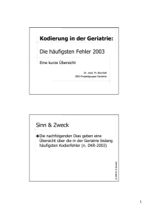 Häufigste Kodierfehler 2003 - DRG