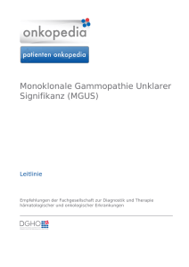 Monoklonale Gammopathie Unklarer Signifikanz (MGUS)