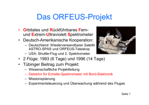 ORFEUS-Detektors mit Original Weltraum-Instrumenten und