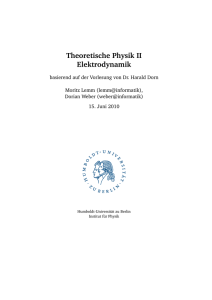 Theoretische Physik II Elektrodynamik