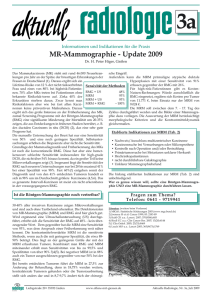 MR-Mammographie - Update 2009