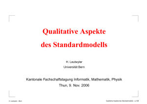 Qualitative Aspekte des Standardmodells