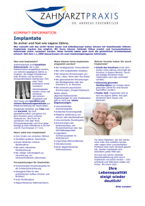 Implantate - Zahnarztpraxis Dr. med. dent. Andreas Eggenweiler