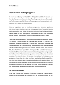 „Warum nicht Fokusgruppen“ (5 Seiten PDF)