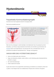 Hysterektomie | European Institute of Women`s Health