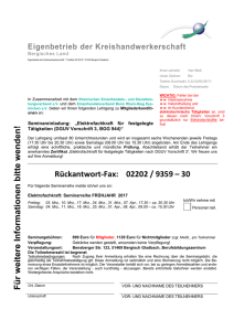 Rückantwort-Fax: 02202 / 9359 - Kreishandwerkerschaft Bergisches