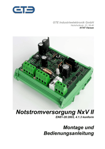Notstromversorgung NxV II - GTE Industrieelektronik GmbH