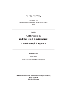 GUTACHTEN Anthropology and the Built Environment