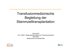 TM-Begleitung der Stammzellentransplantation