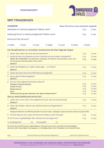 Fragebogen MRT - Diagnose Simmering