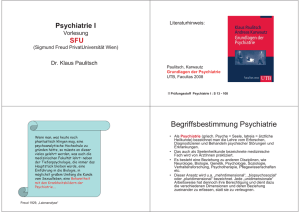Begriffsbestimmung Psychiatrie - Sigmund Freud Privatuniversität