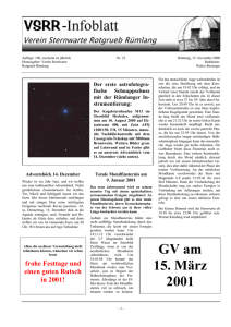 Infoblatt Nr. 22 - Sternwarte Rotgrueb Rümlang