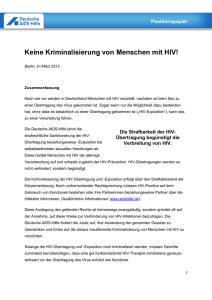Keine Kriminalisierung von Menschen mit HIV! - Deutsche AIDS