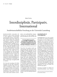 Interdisziplinär, Partizipativ, International