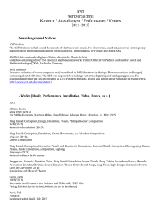 ICST Werkverzeichnis – Aufführungen 2011-2015