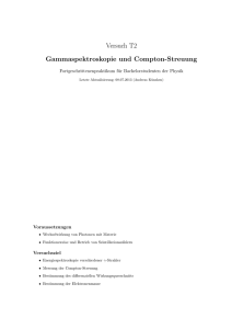 Gammaspektroskopie und Compton-Streuung