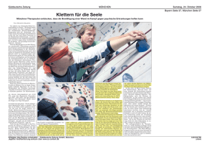 "Klettern für die Seele" - Süddeutsche Zeitung