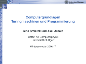 Turingmaschinen und Programmierung - ICP Stuttgart
