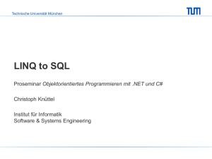 LINQ to SQL - Software and Systems Engineering