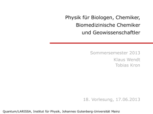 Physik für Biologen, Chemiker, Biomedizinische - staff.uni