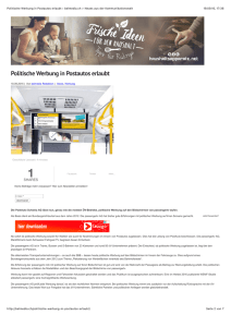 Politische Werbung in Postautos erlaubt › belmedia.ch > Neues aus
