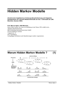 Hidden Markov Modelle - Medieninformatik