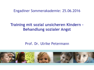Training mit sozial unsicheren Kindern – Behandlung sozialer Angst