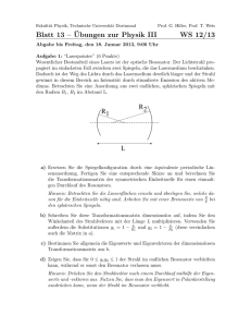 Blatt 13 – ¨Ubungen zur Physik III WS 12/13 - Delta