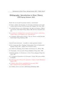 Bibliography: Introduction to Knot Theory - D-MATH