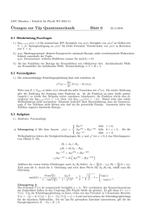 ¨Ubungen zur T2p Quantenmechanik Blatt 6