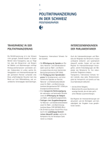 Positionspapier - Transparency International Schweiz