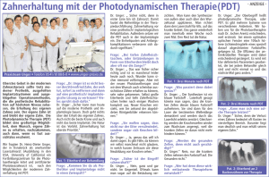 Zahnerhaltung mit der Photodynamischen Therapie(PDT) - ANZEIGE -