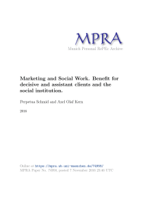 Marketing and Social Work. Benefit for decisive and assistant clients