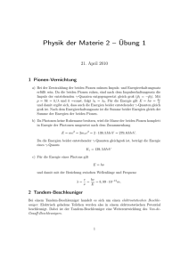 Physik der Materie 2 – Übung 1